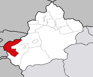 Кызылсу-Киргизский автономный округ на карте