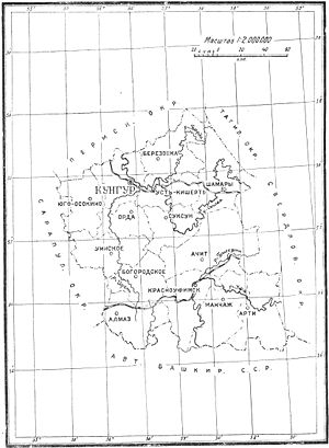 Кунгурский округ, карта