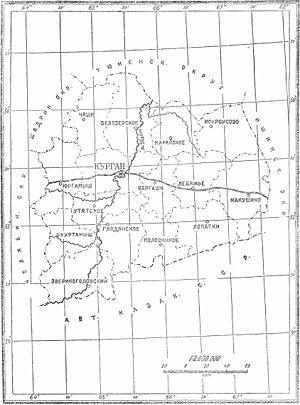 Курганский округ, карта