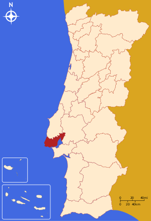 Субрегион Большой Лиссабон на карте