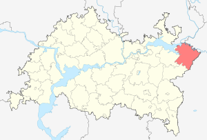 Актанышский муниципальный район на карте