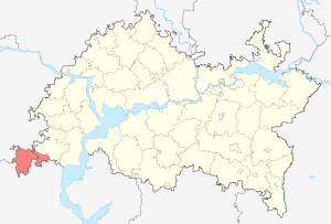 Дрожжановский район на карте