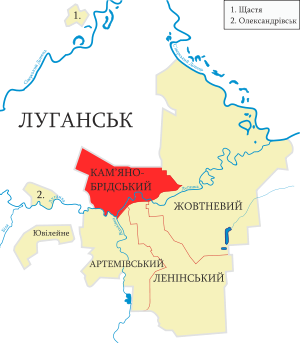 Каменнобродский район Луганска на карте