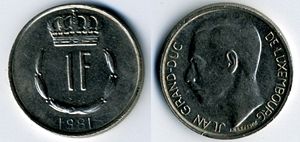 1 люксембургский франк 1981 года
