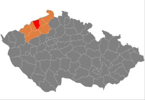 Район Теплице на карте