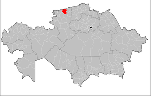 Мендыкаринский район на карте