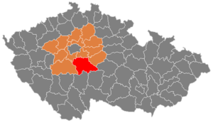 Район Бенешов на карте