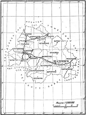 Шадринский округ, карта