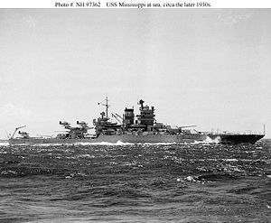 «Миссиссиппи» в море в конце 1930 года