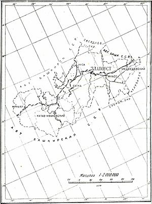 Златоустовский округ, карта