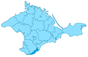 Ялтинский городской Совет на карте Крыма
