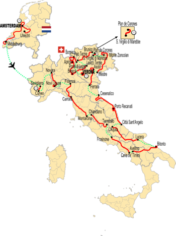 Карта Джиро д’Италия 2010