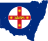 Карта штата Нового Южного Уэльса в виде его флага