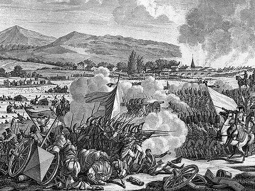 Разгар франко-австрийского боя при Маренго 14.06.1800 г. (черно-белое)
