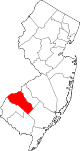 Округ Глостер на карте штата.